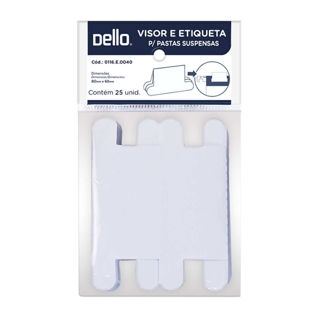 VISOR E ETIQUETA BRANCA P/PASTAS SUSPENSA...